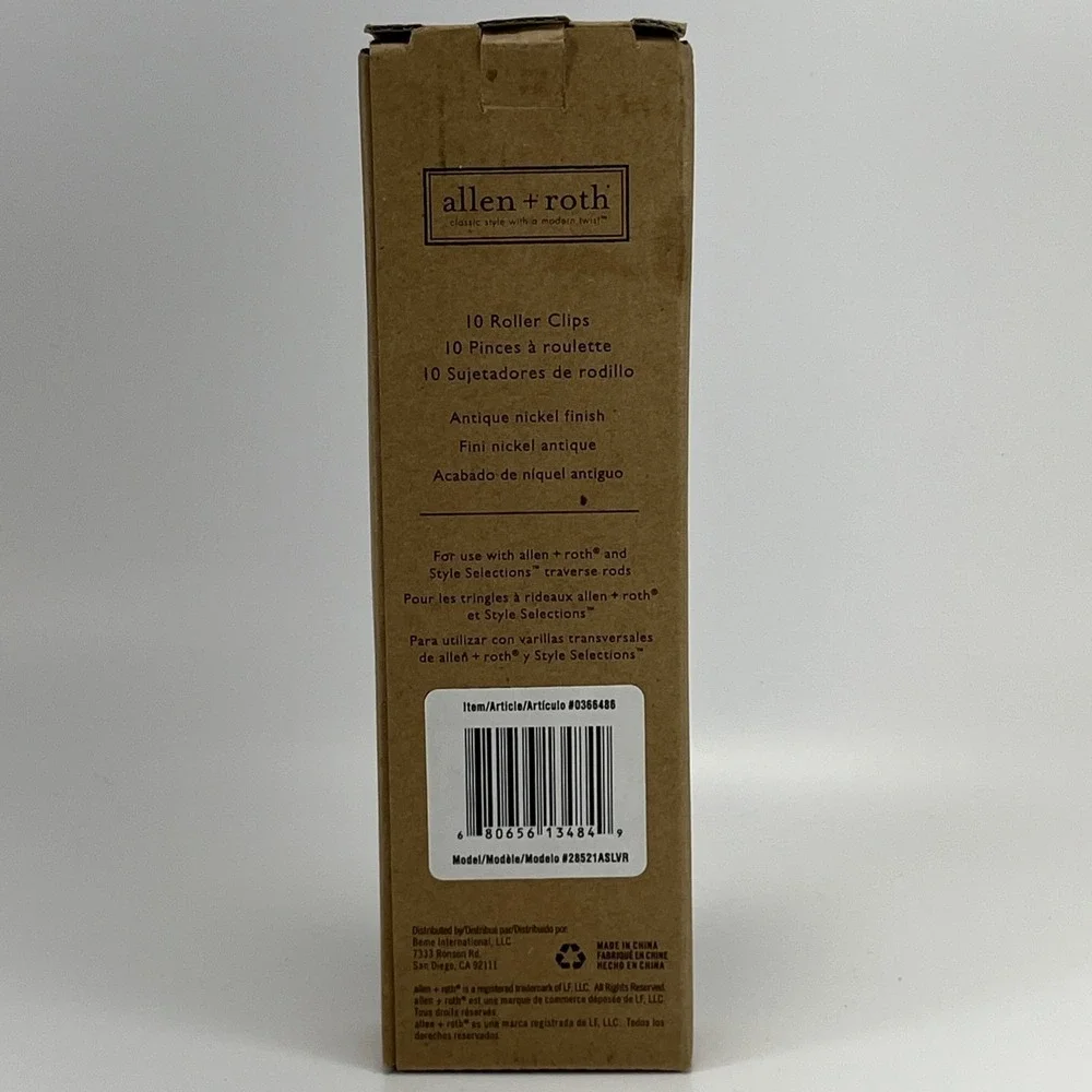 Allen Roth Roller Clips Curtain Window Traverse Rod 10-Count Nickel Finish